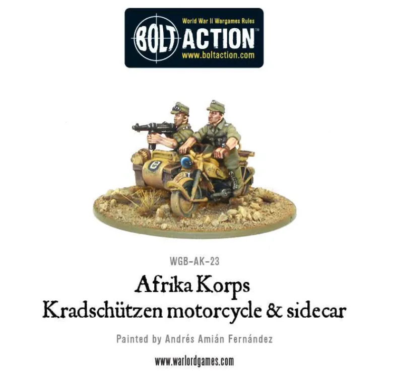 Afrika Korps Kradschutzen Motor & Sidecar
