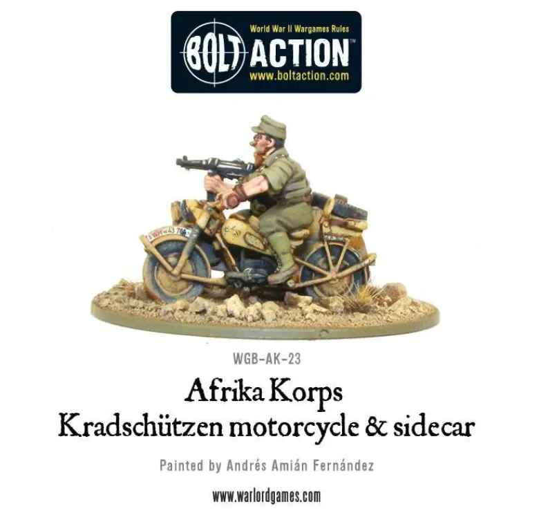 Afrika Korps Kradschutzen Motor & Sidecar