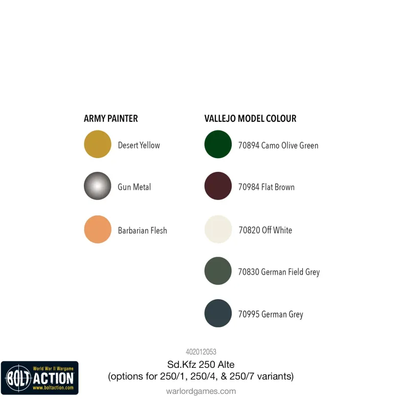 Bolt Action: Sd.Kfz 250 Alte (Options for 250/1, 250/4 & 250/7)
