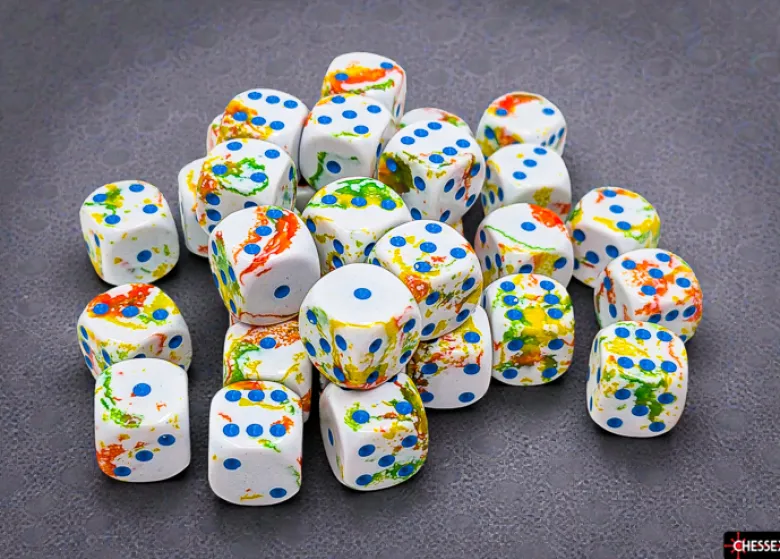 Chessex Brush Breezy/blue 12mm d6 Dice Block (36 dice)