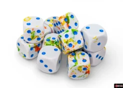 Chessex Brush Breezy/blue 16mm d6 Dice Block (12 dice)