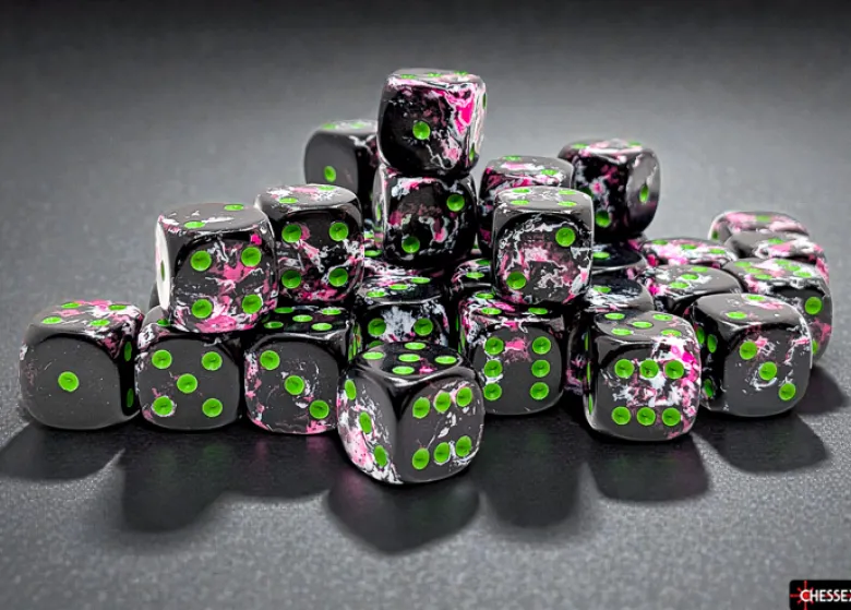 Chessex Brush Paintball/green 12mm d6 Dice Block (36 dice)