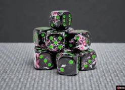 Chessex Brush Paintball/green 16mm d6 Dice Block (12 dice)