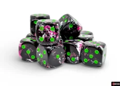 Chessex Brush Paintball/green 16mm d6 Dice Block (12 dice)