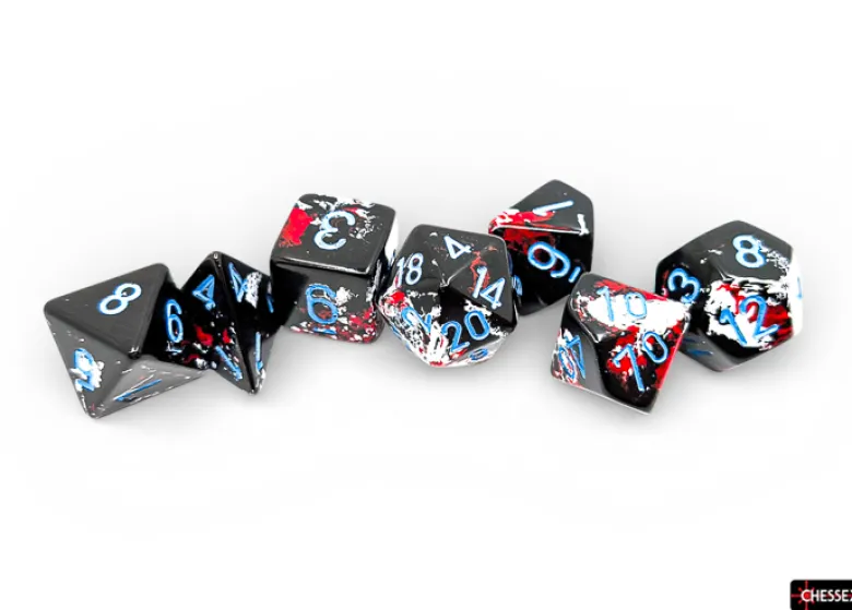 Chessex Brush Polyhedral Dark Side/blue 7-Die Set