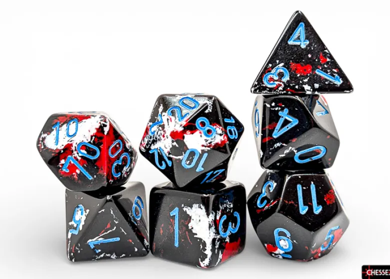 Chessex Brush Polyhedral Dark Side/blue 7-Die Set