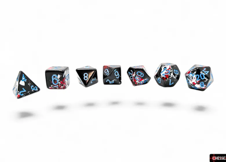 Chessex Brush Polyhedral Dark Side/blue 7-Die Set