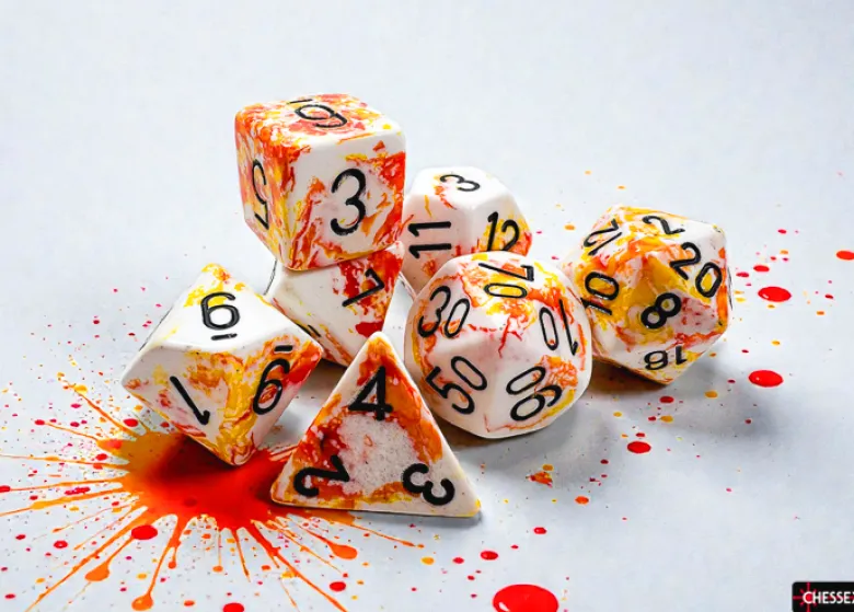 Chessex Brush Polyhedral Sunrise/black 7-Die Set