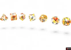 Chessex Brush Polyhedral Sunrise/black 7-Die Set