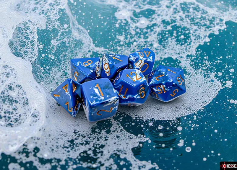 Chessex Brush Polyhedral Wavebreak/gold 7-Die Set