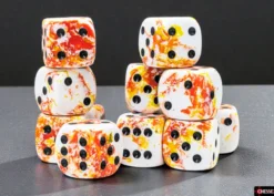 Chessex Brush Sunrise/black 16mm d6 Dice Block (12 dice)