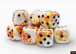 Chessex Brush Sunrise/black 16mm d6 Dice Block (12 dice)