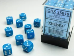 Chessex: - Opaque Light Blue/White 12mm d6 dice block (36)