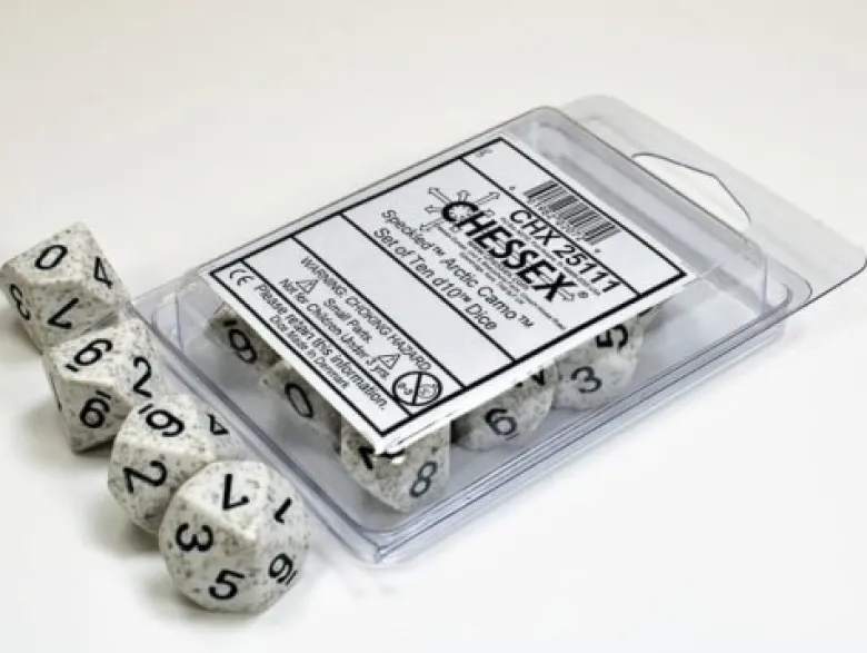 Chessex Speckled Arctic Camo Set of Ten d10s