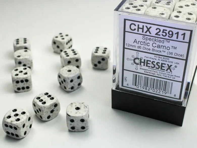 Chessex: Speckled Arctic Camo Set of 36 d6 (12mm)