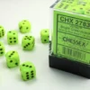 Chessex: - zestaw k6 12mm Vortex Bright Green/black