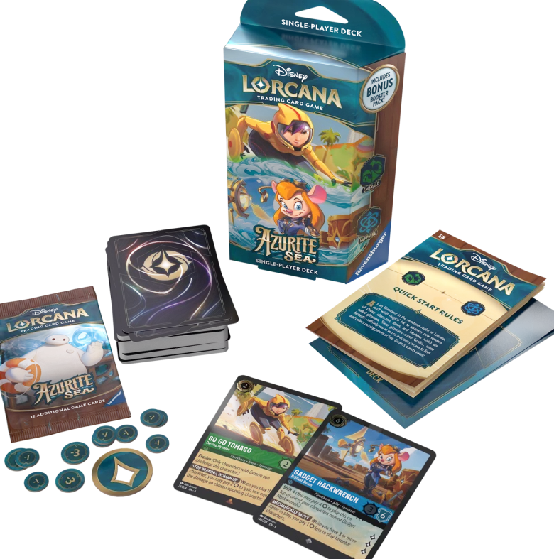 Disney Lorcana TCG: Azurite Sea - Go Go Tamago & Gadget (Emerald & Saphire) Starter Deck
