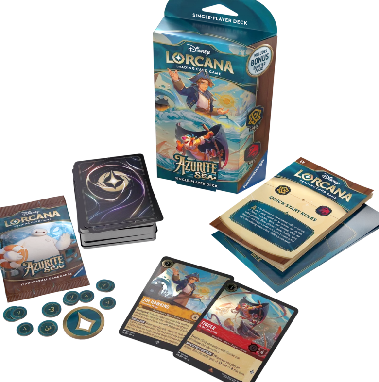 Disney Lorcana TCG: Azurite Sea - Jim Hawkins & Tygrysek (Amber & Ruby) Starter Deck