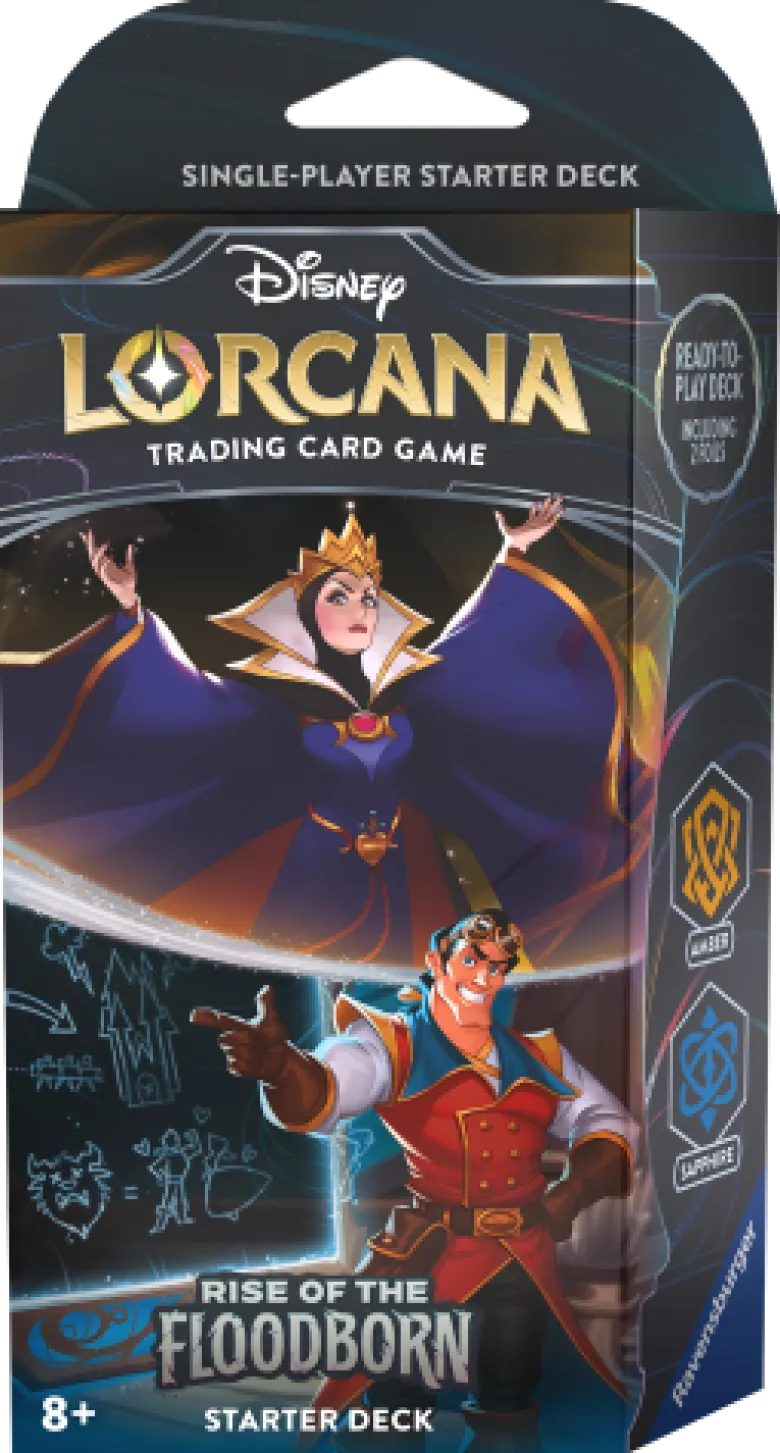 Disney Lorcana TCG: Rise of The Floodborn - Gaston & Queen (Amber & Sapphire) Starter Deck
