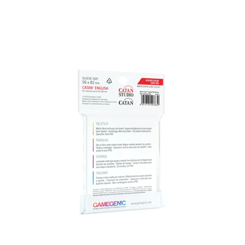 Gamegenic: Matte Catan-Sized Sleeves (56x82 mm), 60 sztuk