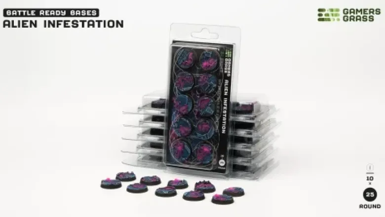 Gamers Grass: Alien Infestation Bases, Round 25mm