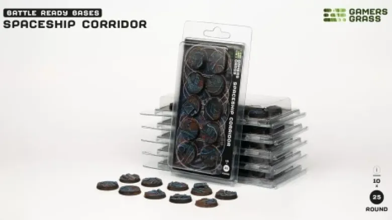 Gamers Grass: Spaceship Corridor Bases, Round 25mm
