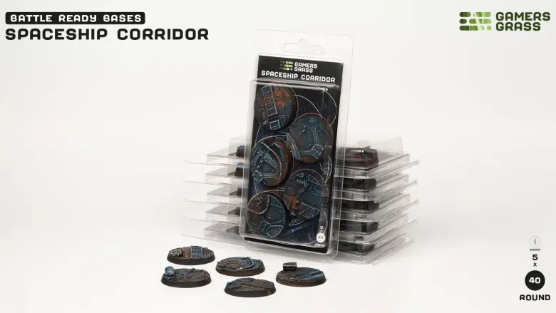 Gamers Grass: Spaceship Corridor Bases, Round 40mm