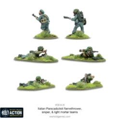 Italian Paracadutisti Flamethrower, Sniper & Light Mortar Teams (metal)