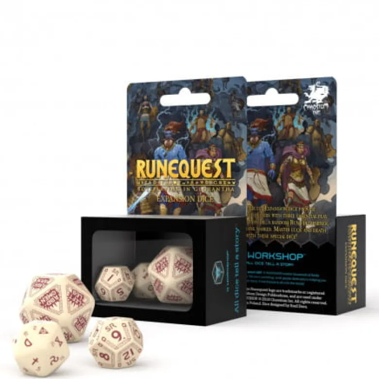 Kości dodatkowe RuneQuest Beżowo-bordowe (3)