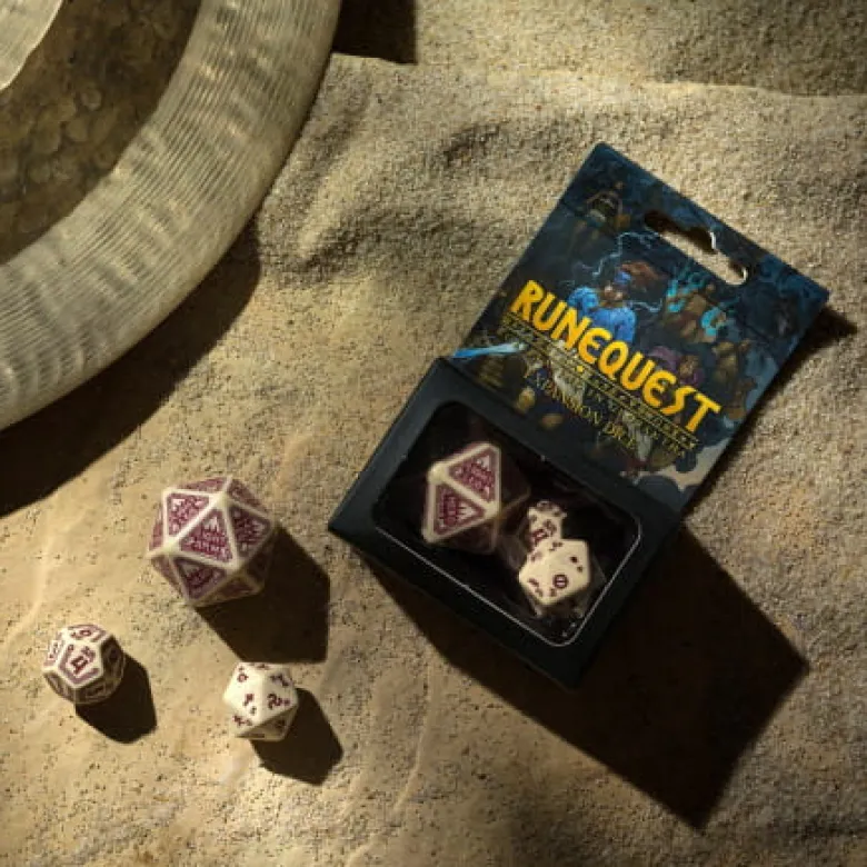Kości dodatkowe RuneQuest Beżowo-bordowe (3)