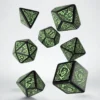 Kości RPG Celtyckie 3D Czarno-zielone (7)