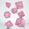 Kości RPG Elfickie Błyszcące Różowo-białe (7)