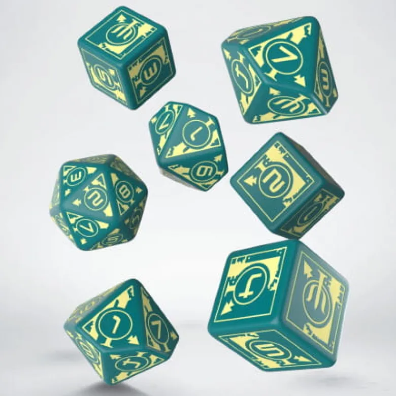 Kości RPG Polaris Turkusowo-jasnożółte 3D6 +3D10 + 1D20 (7)