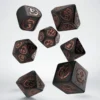 Kości RPG Smocze Modern Czarno-miedziane Obsydian