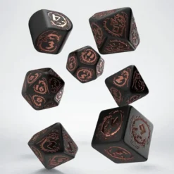 Kości RPG Smocze Modern Czarno-miedziane Obsydian