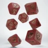 Kości RPG Smocze Modern Czerwono-złote Rubin