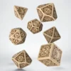 Kości RPG Steampunk Clockwork Beżowo-brązowe (7)