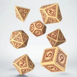 Kości RPG Wikińskie Beżowo-bordowe