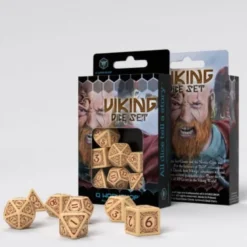 Kości RPG Wikińskie Beżowo-bordowe