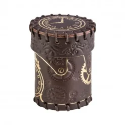 Kubek Steampunk Brązowo-złoty, skórzany