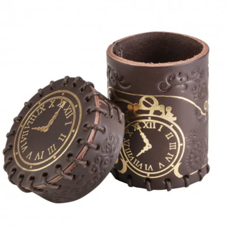 Kubek Steampunk Brązowo-złoty, skórzany