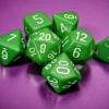 Opaque Green/white Polyhedral 7-Dice Set