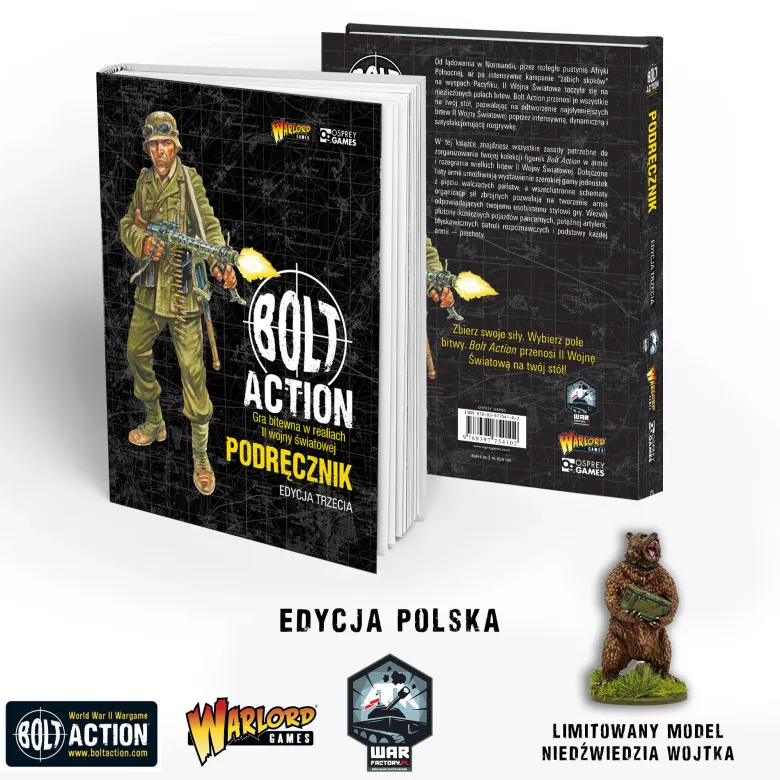 Podręcznik Bolt Action Edycja 3 - Wersja Polska (+ niedźwiedź Wojtek)