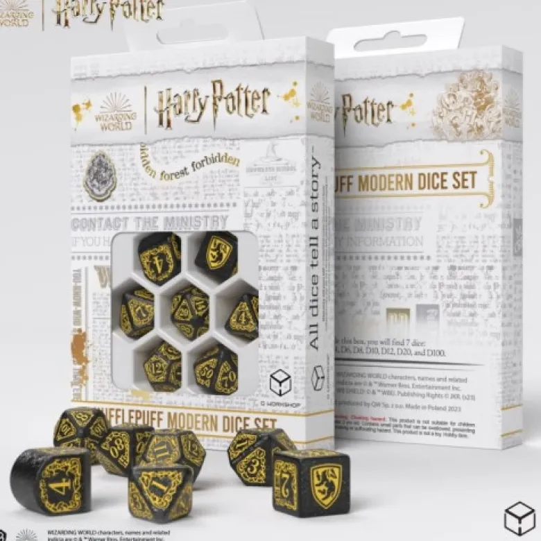 Q: Zestaw Kości Modern Hufflepuff - Czarny