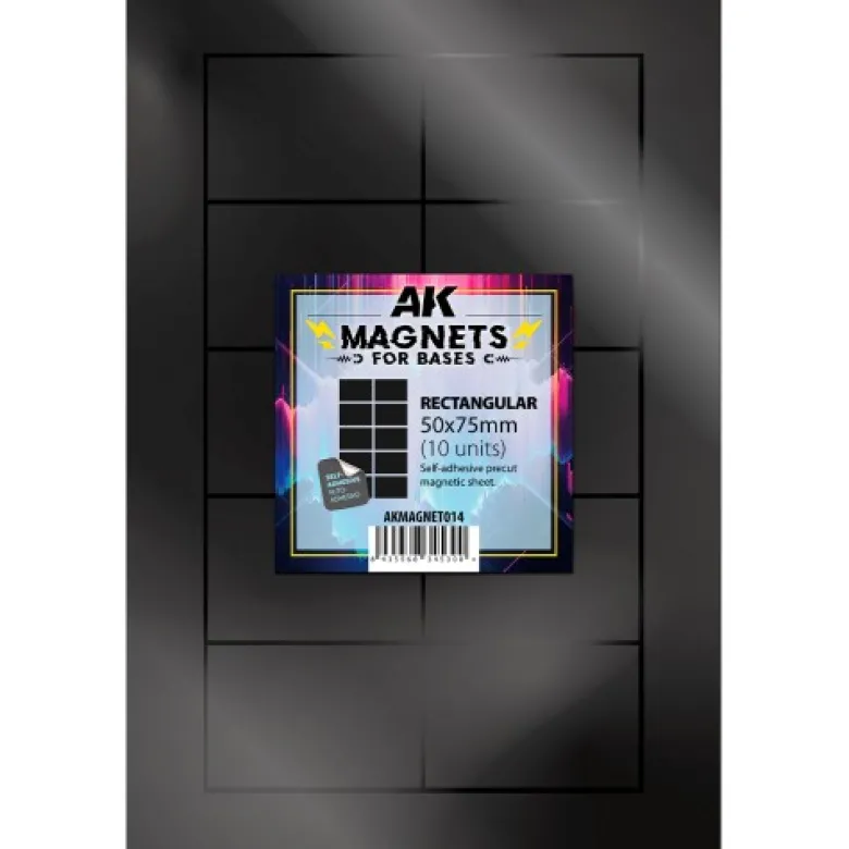 Rectangular Magnet For Bases 50x75mm (10 Units)