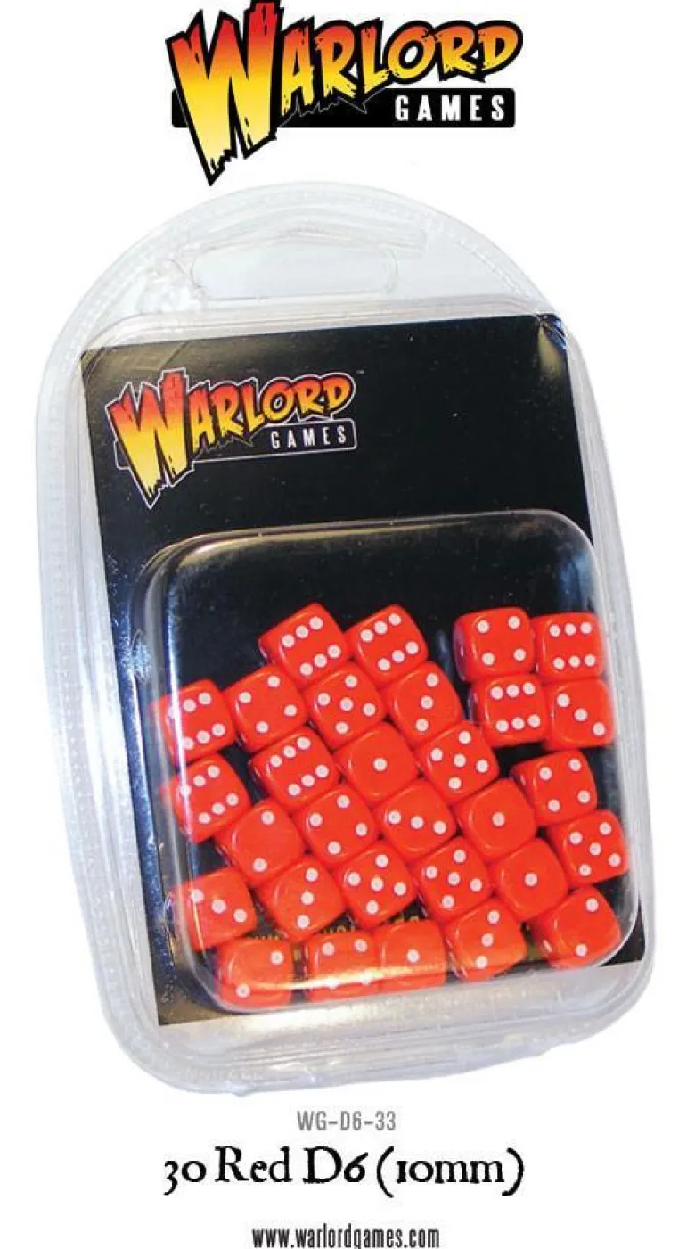 30 Red D6 (10mm)