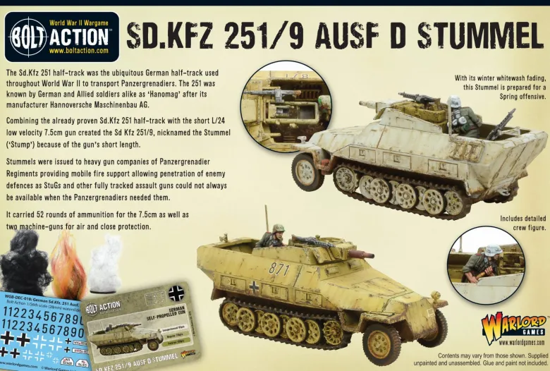 SD.KFZ 251/9 Ausf. D (Stummel) Half Truck