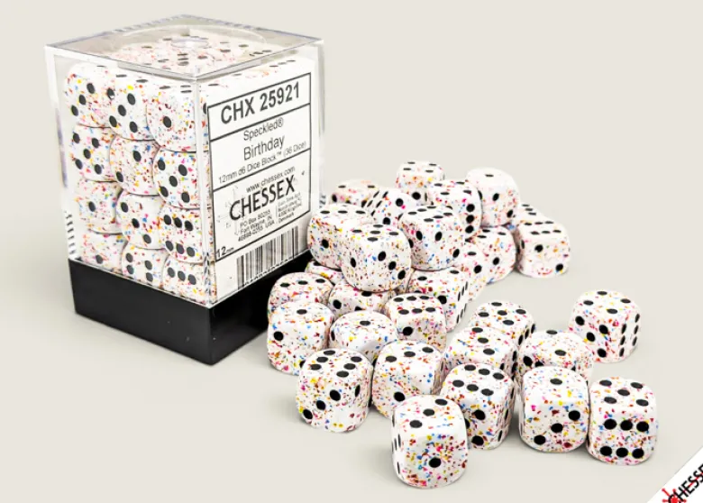 Speckled Birthday - zestaw kości k6 12mm (36 kości)