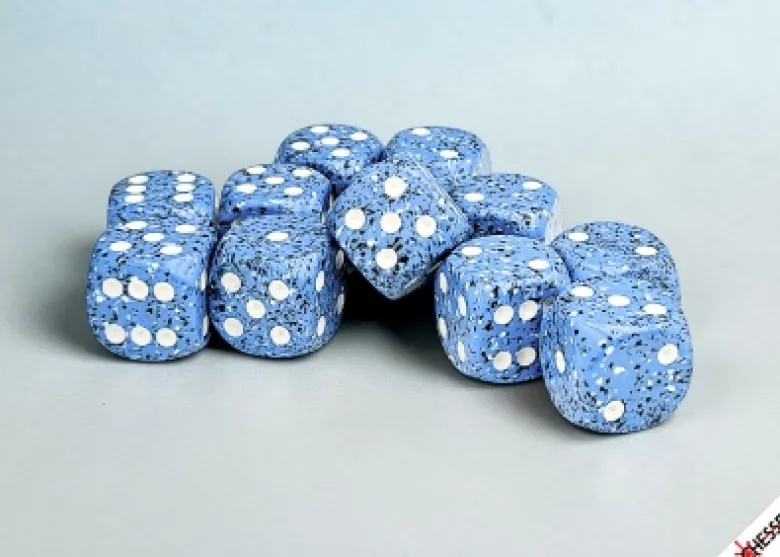 Speckled Ocean Stone - zestaw kości k6 16mm (12 kości)
