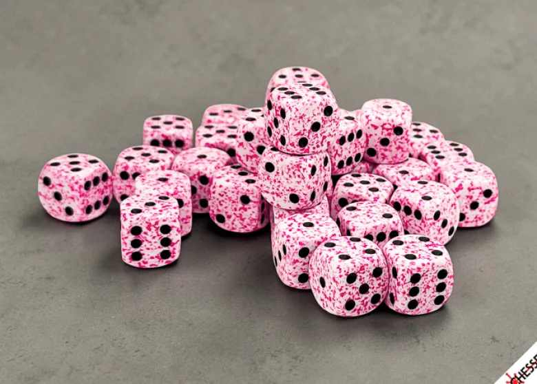 Speckled Pink - zestaw kości k6 12mm (36 kości)